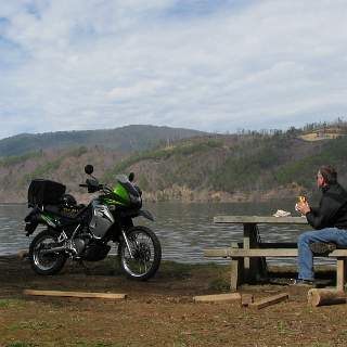 Lunch break at Chigger Beach on Chilhowee