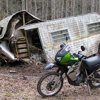 A slightly worn camper.