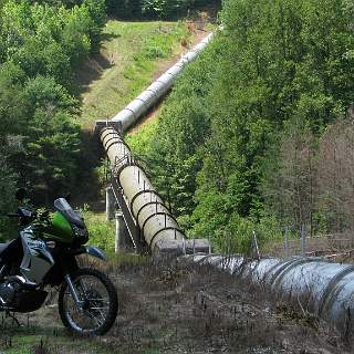 Santeetlah pipeline north of the upper river crossing.