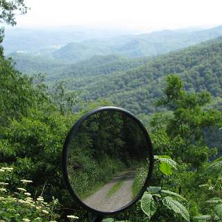 Looking towards Murphy NC from the Porterfield Gap forest service road (in mirror)