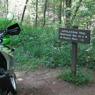 The AT where it meets the road on Mt Sterling.