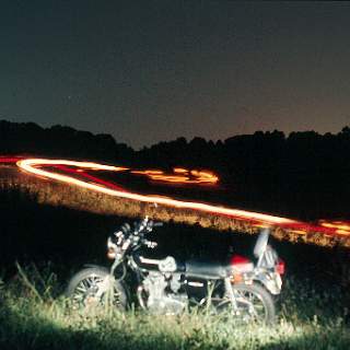 A time exposure in the fields behind mon and dads.