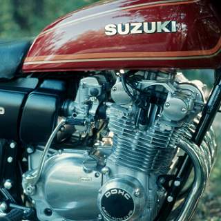 The GS 750 Suzuki. I bought this bike not long before Susan and I got married. It was a sweet running bike and I think it was the first year that Suzuki came out with the DOHC.