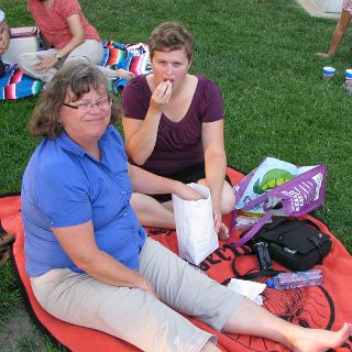 Listening to music on the capitol lawn