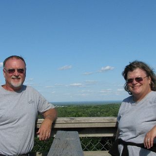 A photo of the highest folks in Wisconsin, at least on the ground. This is Wisconsin's highest terrestrial point.