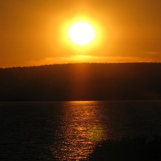 Sunset over Chequamegon Bay, Lake Superior near Ashland, WI.