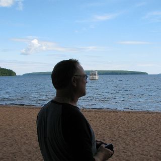 Basswood Island in the distance and Madeline to the right.