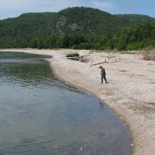 Susan stone hunting in Lake Provincial Park.