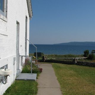 Oh the shores of Whitefish Bay. Iroquois Light. The Canadian side of Whitefish bay in distance : Alan