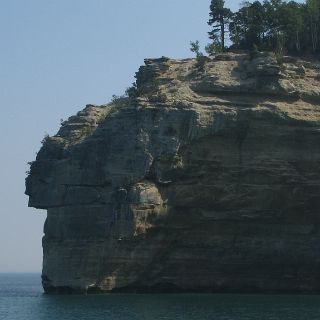 The indian head. This bluff is about 200 ft. Ojibwe indians kept their distance from this point