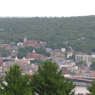 Houghton MI. on the Keweenaw. This city was built on the Copper mining industry.