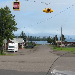 Rolling into Copper Harbor.