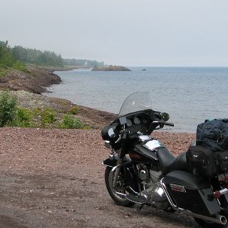 The rugged rocky coast between Eagle Harbor and Copper Harbor on the Keenewah Peninsula.