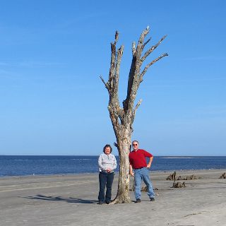 Northern beach of Jekyll Island   at clam creek : Alan Jones, Camping, Okefenokee trip, Susan Jones