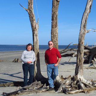 Northern beach of Jekyll Island   at clam creek : Alan Jones, Camping, Okefenokee trip