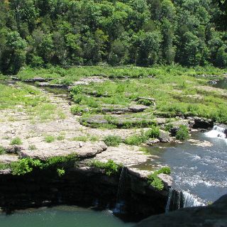 River bed west of the dam.