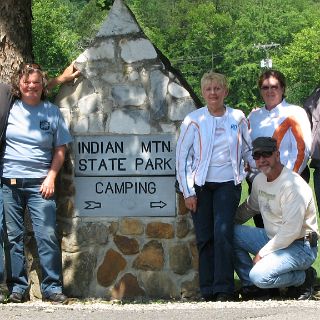 Group shot at -where else - Indian Mountain. On to lunch break in Jellico at El Dorados. : Alan