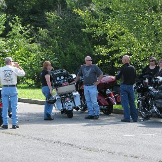 Hydration break at Hiawassee. Temperatures in the upper 80's and humidity at least 60%.