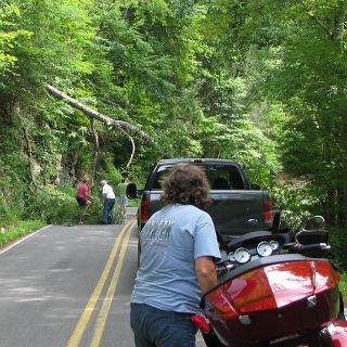 A road block on NC 226