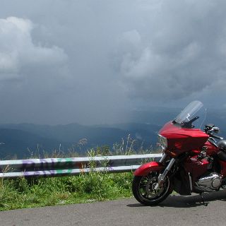 Another heavy shower moves across the Tennessee foothills of Roan Mountain. A sharp contrast from what was taking place where we were on Hwy 143.