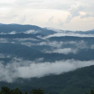 Mountain mist accentuates the valleys of the Abrams Creek area of the Smokies.  (on Foothills Parkway)