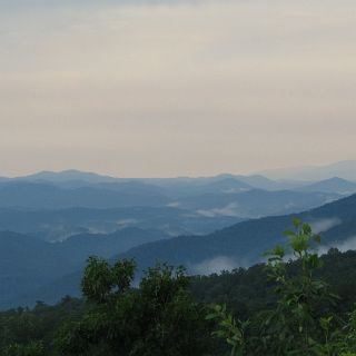 An ocean of mountains. One can almost imagine these as rough waves off of a mountainous shoreline.  (on Foothills Parkway)