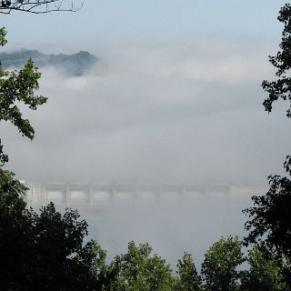 Fog lifting from Center Hill