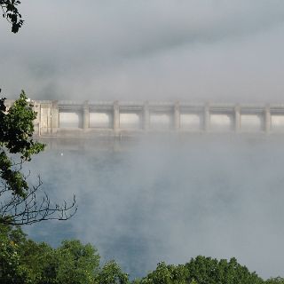 Fog lifting from Center Hill