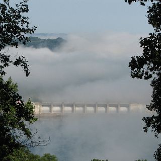 Fog lifting from Center Hill