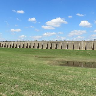 A dike along the Mississippi in downtown Hickman KY.