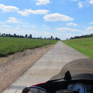 Riding up the side of a levee