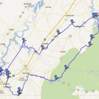 A google Interactive map of the ride as ridden. (clockwise route)