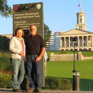 The Capitol Mall in downtown Nashville commemorates Tennessee’s 200thyear. Visitors enjoy impressive views of  the Capitol while strolling among monuments depicting the state’s natural and cultural histories.