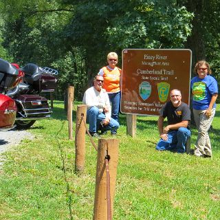 An offical SP sign for Cumberland Scenic Trail State Park