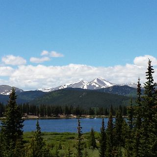 Echo Lake at the foot of mt Evans. We begin our exit of the mountains.