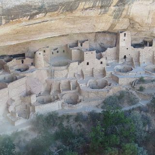 Ancient Pueblo ruins at Mesa Verde, NP. The Cliff Palace - circa 1200 - 1450 AD