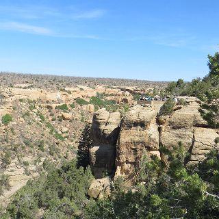 Ancient Pueblo ruins at Mesa Verde, NP. The Cliff Palace - circa 1200 - 1450 AD