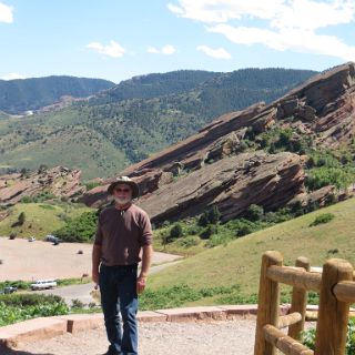 At Red Rocks. We couldn't see the stage because they were prepping for a concert this night.