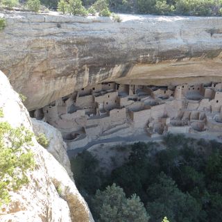 Ancient Pueblo ruins at Mesa Verde, NP. The Cliff Palace - circa 1200 - 1450 AD