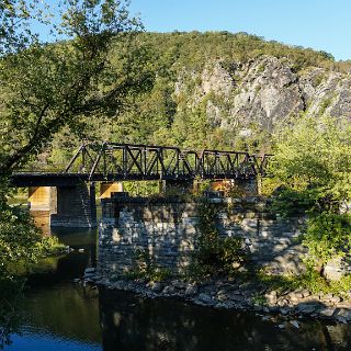 The Potomic River at Harpers Ferry. Appalachian Trail Bridge : Motorcycle, Mountian Scene, Riding, Touring