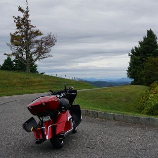 Along the Blue Ridge. Little did we know that we would soon meet a Buck - 4 legged type : Motorcycle, Mountian Scene, Riding, Touring