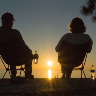 It looks like a Corona beer commercial but that's water. Sunset t Alligator Harbor : Ochlockonee trip