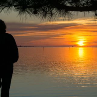 Wrapping  it up with one more sunset at Aligator Harbor. : Ochlockonee trip