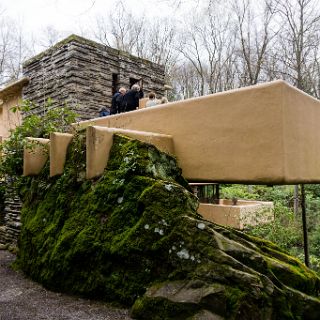 Fallingwater or Kaufmann Residence. A house designed by architect Frank Lloyd Wright in 1935 : Falling Water, PA, Riding