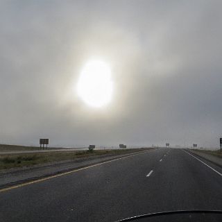 Foggy start out of Casper : Touring