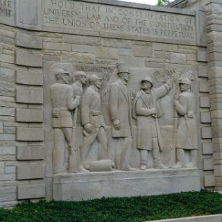 At Abe Lincolns boyhood home. Lincoln Boyhood National Memorial. Indiana : Touring