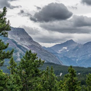 A look back at the Waterton area on our way back to the border. : Touring